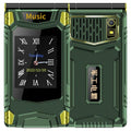 M7+ 4G Dual Screen Flip Elder Rugged Phone, 2.8 inch Inner, 2.4 inch Outer, 6800mAh Battery, 24 Keys, Flashlight, Network: 4G, Dual SIM, SOS, M7+ 4G