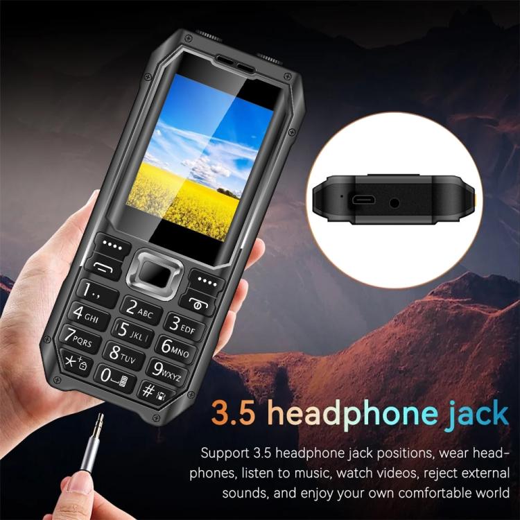 Q6000 Elder Keypad Phone, 2.4 inch, 6800mAh, Dual Flashlights, 21 Keys, SOS, FM, Dual SIM, GSM, EU Plug, US Plug, UK Plug