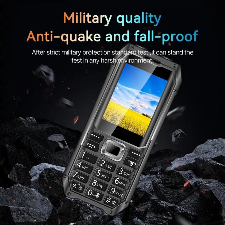 Q6000 Elder Keypad Phone, 2.4 inch, 6800mAh, Dual Flashlights, 21 Keys, SOS, FM, Dual SIM, GSM, EU Plug, US Plug, UK Plug