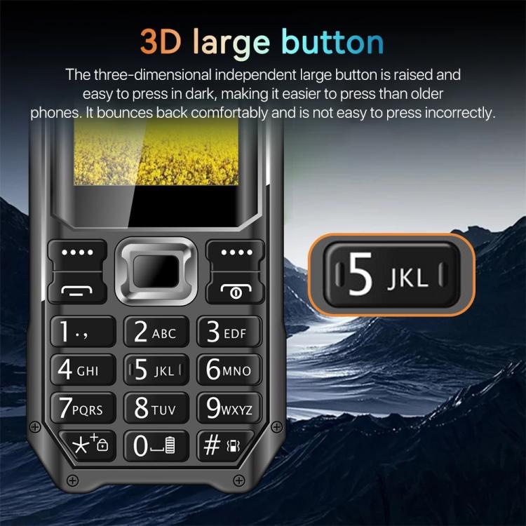 Q6000 Elder Keypad Phone, 2.4 inch, 6800mAh, Dual Flashlights, 21 Keys, SOS, FM, Dual SIM, GSM, EU Plug, US Plug, UK Plug