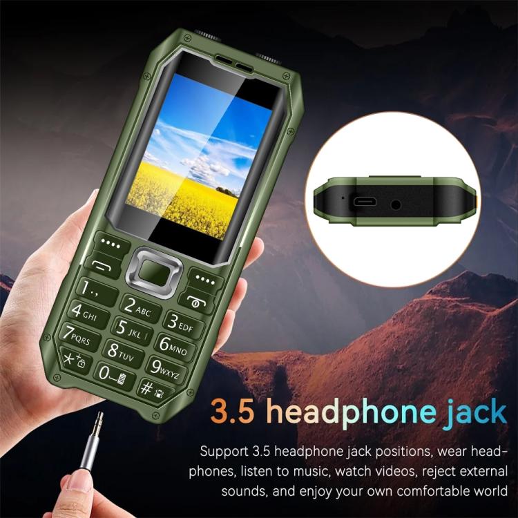 Q6000 Elder Keypad Phone, 2.4 inch, 6800mAh, Dual Flashlights, 21 Keys, SOS, FM, Dual SIM, GSM, EU Plug, US Plug, UK Plug
