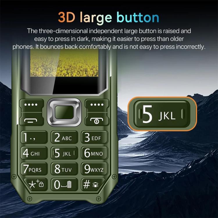 Q6000 Elder Keypad Phone, 2.4 inch, 6800mAh, Dual Flashlights, 21 Keys, SOS, FM, Dual SIM, GSM, EU Plug, US Plug, UK Plug