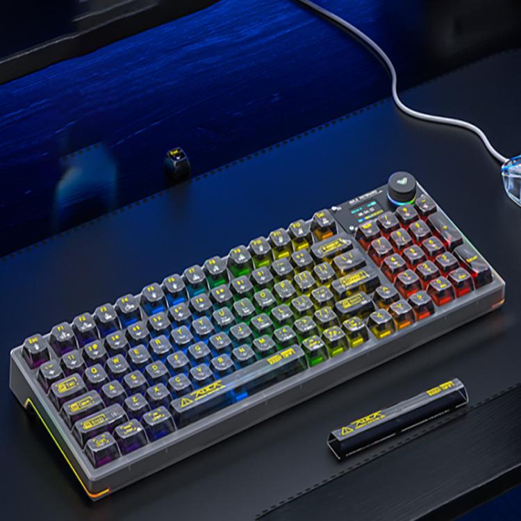 AULA F98Pro V3 99 Keys Wired/2.4G/Bluetooth Three Model RGB Mechanical Keyboard, Ice Crystal Shaft, Ice Soul Shaft