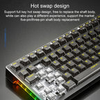 AULA F98Pro V3 99 Keys Wired/2.4G/Bluetooth Three Model RGB Mechanical Keyboard, Ice Crystal Shaft, Ice Soul Shaft