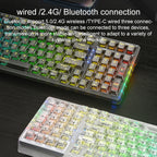 AULA F98Pro V3 99 Keys Wired/2.4G/Bluetooth Three Model RGB Mechanical Keyboard, Ice Crystal Shaft, Ice Soul Shaft