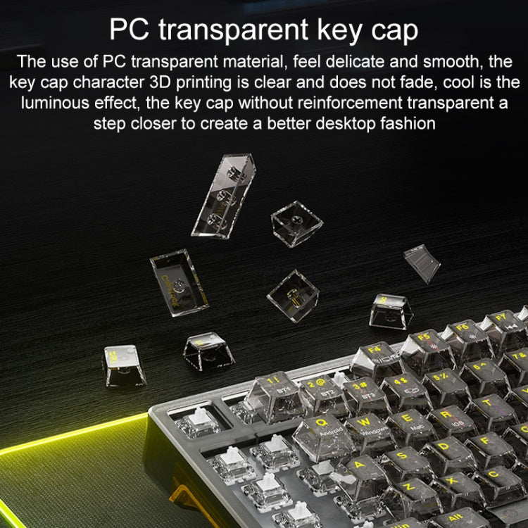 AULA F98Pro V3 99 Keys Wired/2.4G/Bluetooth Three Model RGB Mechanical Keyboard, Ice Crystal Shaft, Ice Soul Shaft