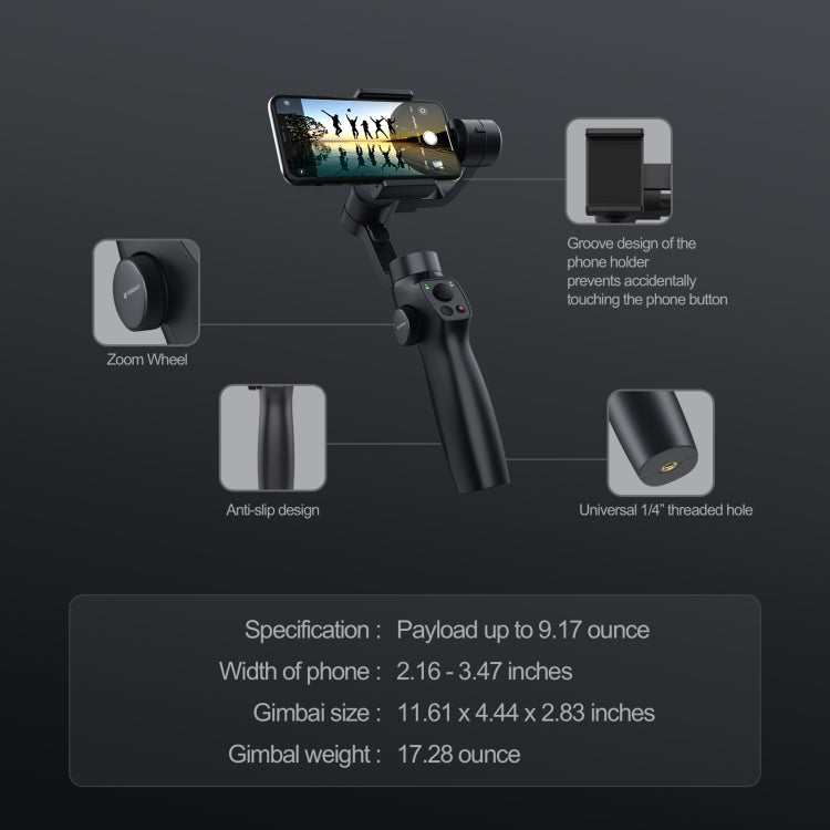 FUNSNAP Capture 2s Smart 3-Axis Handheld Gimbal Phone Live Stabilizer, Capture 2s Basic, Capture 2s Combo