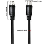 Middle DIN Male to Male 3 Pin Audio Power Signal Adapter Cable, 0.5m, 1m, 1.5m