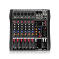 XTUGA CT60X 6-Channels Audio Mixer DJ Mixing Console with 48V Power Supply, CT60X