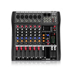 XTUGA CT60X 6-Channels Audio Mixer DJ Mixing Console with 48V Power Supply, CT60X