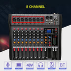 XTUGA CT80X 8-Channels Audio Mixer DJ Mixing Console with 48V Power Supply, CT80X