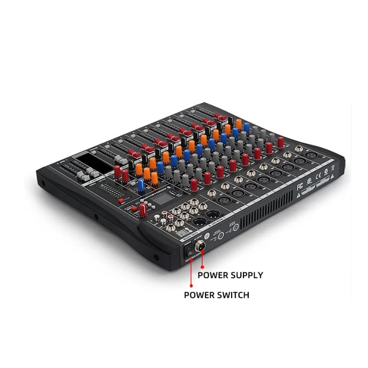 XTUGA CT80X 8-Channels Audio Mixer DJ Mixing Console with 48V Power Supply, CT80X