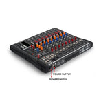 XTUGA CT80X 8-Channels Audio Mixer DJ Mixing Console with 48V Power Supply, CT80X