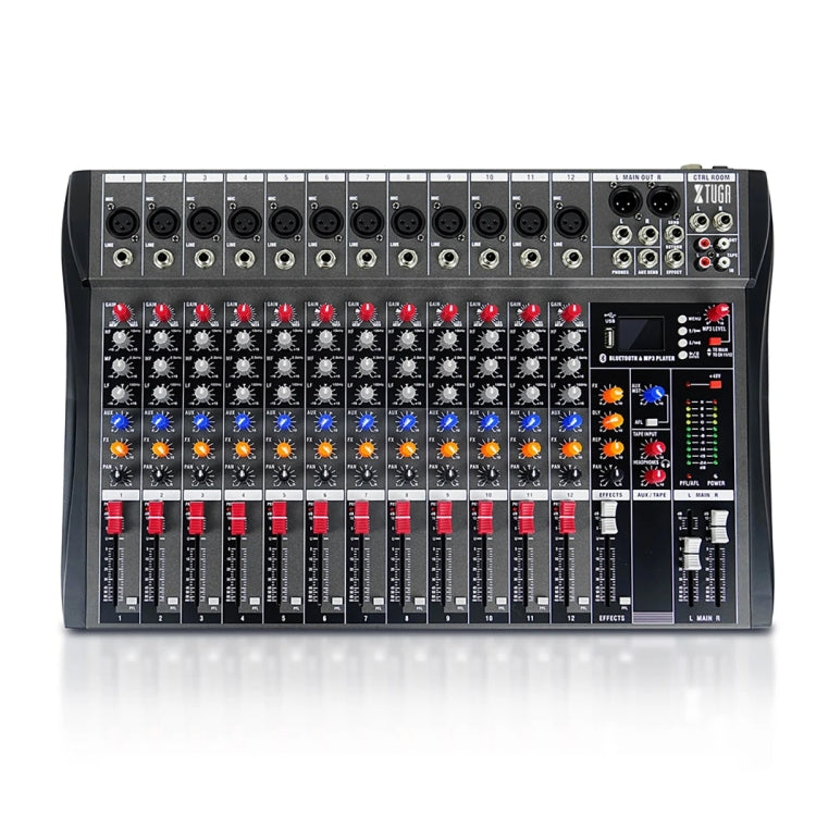 XTUGA CT120X 12-Channels Audio Mixer DJ Mixing Console with 48V Power Supply, CT120X