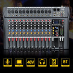 XTUGA CT120X 12-Channels Audio Mixer DJ Mixing Console with 48V Power Supply, CT120X