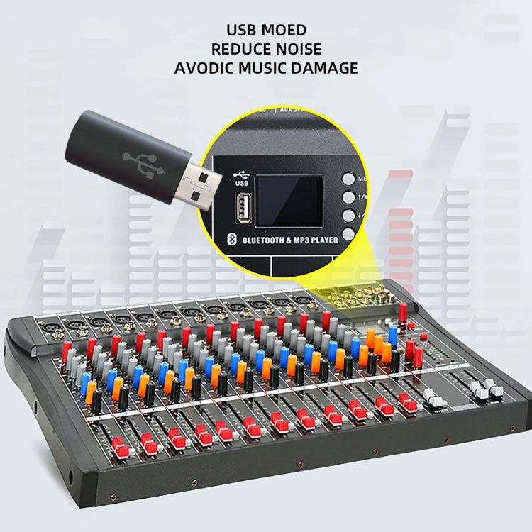 XTUGA CT120X 12-Channels Audio Mixer DJ Mixing Console with 48V Power Supply, CT120X