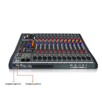 XTUGA CT120X 12-Channels Audio Mixer DJ Mixing Console with 48V Power Supply, CT120X