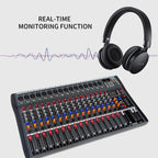 XTUGA CT160X 16-Channels Audio Mixer DJ Mixing Console with 48V Power Supply, CT160X