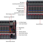 XTUGA CT160X 16-Channels Audio Mixer DJ Mixing Console with 48V Power Supply, CT160X