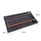 XTUGA CT160X 16-Channels Audio Mixer DJ Mixing Console with 48V Power Supply, CT160X