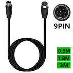 90 Degree mini DIN 9 Pin Male to Female TV Box Adapter Cable, 0.5m, 1.8m, 3m