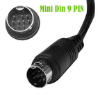 90 Degree mini DIN 9 Pin Male to Female TV Box Adapter Cable, 0.5m, 1.8m, 3m