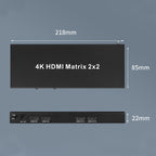 Measy MT4322 4K 30Hz 2 In 2 Out HDMI Matrix Switch Support Seamless Switching, EU Plug, US Plug, UK Plug, AU Plug