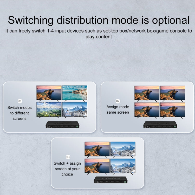 Measy MT4322 4K 30Hz 2 In 2 Out HDMI Matrix Switch Support Seamless Switching, EU Plug, US Plug, UK Plug, AU Plug