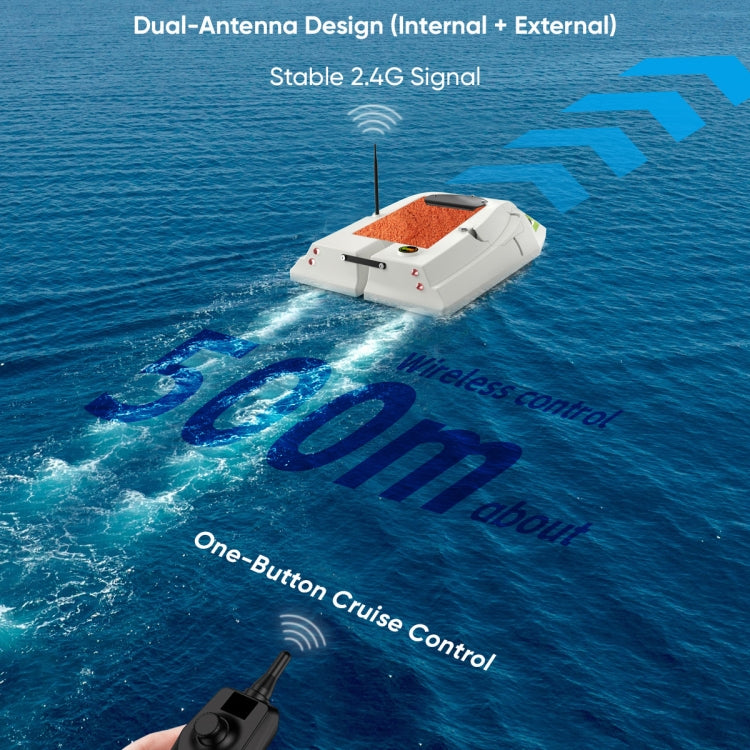 D50 High Speed Smart Remote Control Fishing Bait Boat Support Dragging Net, EU Plug, US Plug, UK Plug