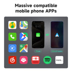 2 in 1 Apple CarPlay / Android Auto USB, Type-C Dual Ports Wired to Wireless CarPlay Adapter