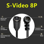 Curved mini DIN 8 Pin TV Audio Adapter Cable S-Video TV Box Cable, 0.5m, 1.8m, 3m