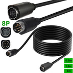 90 Degree mini DIN 8 Pin TV Audio Adapter Cable S-Video TV Box Cable, 0.5m, 1.8m, 3m