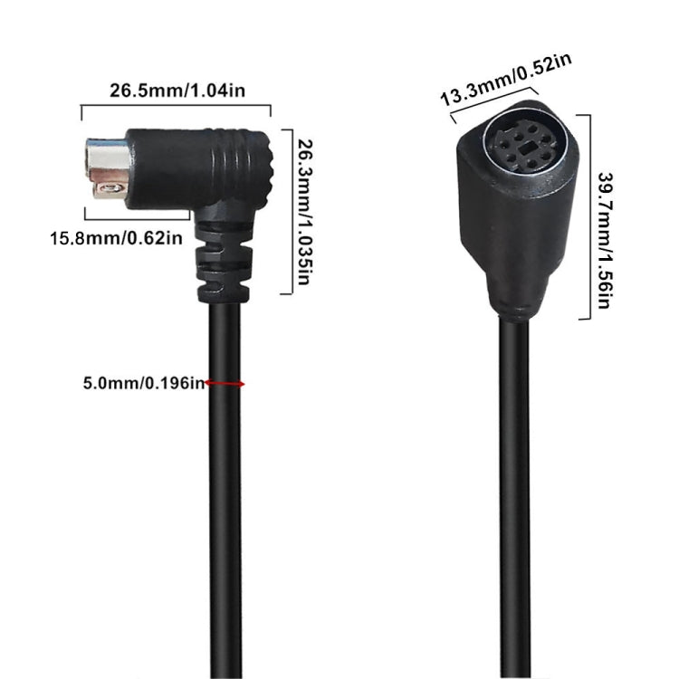 Mini DIN 7 Pin Core Audio / Video Cable, 0.5m, 1.8m, 3m