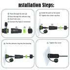 10Gpbs IP68 Waterproof Single Port Type-C Female to Female Straight Coupler Adapter With Protective Cover, Single Port Type-C Coupler With Protective Cover