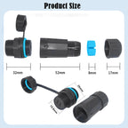 10Gpbs IP68 Waterproof Dual Ports Type-C Female to Female Straight Coupler Adapter With Protective Cover, Dual Ports Type-C Coupler With Protective Cover