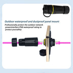 Single Port Straight Cat7 RJ45 Shielded Pure Copper Ethernet Coupler Waterproof LAN Connector, RJ45 Waterproof Coupler  With Protective Cover
