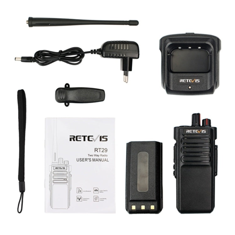 RETEVIS RT29 10W VHF136-174 MHz 16CHS Two Way Radio Handheld Walkie Talkie, EU Plug, RT29