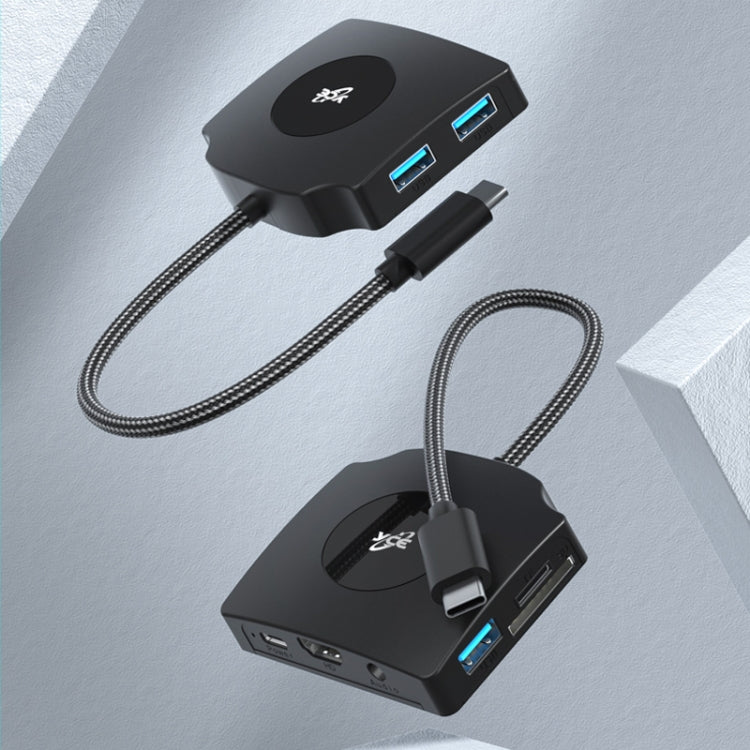YCE-Z70A Type-C to PD 3.0, USB 3.0x2 + SD/TF, 3.5mm and HD1.4 Docking Station Video Capture Card