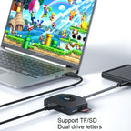 YCE-Z70A Type-C to PD 3.0, USB 3.0x2 + SD/TF, 3.5mm and HD1.4 Docking Station Video Capture Card
