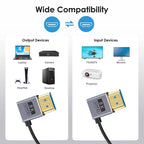 0.7m Coiled Coaxial 8K 48Gbps HDMI 2.1 Cable, Right to Right Elbow, Right to Left Elbow, Left to Left Elbow
