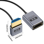 0.7m Coiled Coaxial 8K 48Gbps HDMI 2.1 Cable, Male to Female Up Elbow, Male to Female Down Elbow, Male to Female Right Elbow, Male to Female Straight, Male to Female Left Elbow
