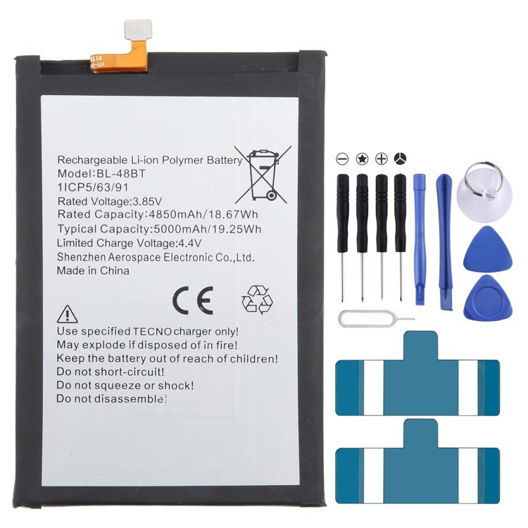 Battery Replacement, For Tecno POVA NEO 2 / NEO 3 LH6 BL-68BT 7000mAh, For Tecno Transsion Spark GO 2023 BL-49NT 4900mAh, For Tecno Spark 10 Pro BL-49ST 5000mAh, For Tecno POP 5 BL-48BT 5000mAh, For Tecno BL-5ABI / BL-5AAI BL-5AAT 5000mAh              ...