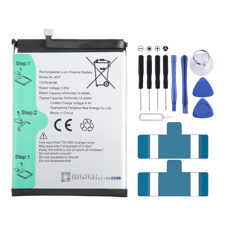 Battery Replacement, For Infinix Note 30 BL-49PT 5000mAh, For Infinix Hot 20 5G X666 BL-49HX 5000mAh, For lnfinix Note 12 Vip X672 BL-44FX 2250mAh, For Infinix Smart HD 2021 X612B X612 BL-49IT 5000mAh, For lnfinix BL-49MT 4900mAh
