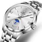 OLEVS 3646 Men Multifunctional Moon Phase Stone Waterproof Quartz Watch