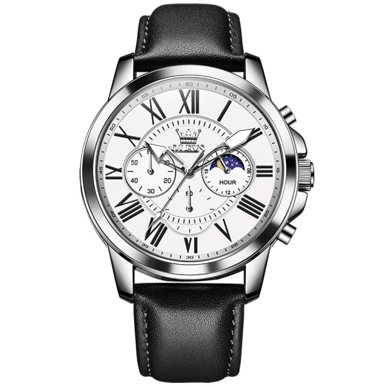 OLEVS 3632 Men Multifunctional Large Dial Luminous Waterproof Quartz Watch