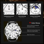 OLEVS 3632 Men Multifunctional Large Dial Luminous Waterproof Quartz Watch
