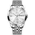 OLEVS 9998 Men Diamond Face Dual Calendar Waterproof Quartz Watch