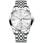 OLEVS 9998 Men Diamond Face Dual Calendar Waterproof Quartz Watch