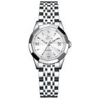 OLEVS 9998 Women Diamond Face Dual Calendar Waterproof Quartz Watch