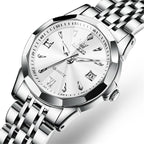 OLEVS 9998 Women Diamond Face Dual Calendar Waterproof Quartz Watch